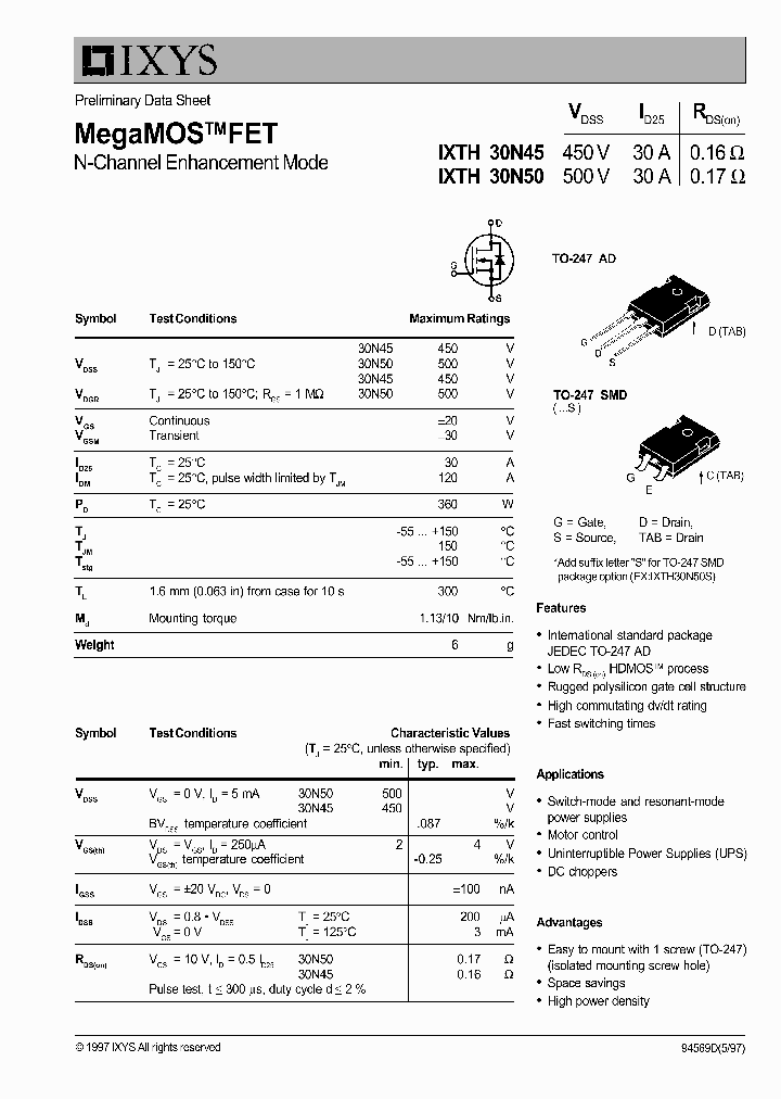 IXTH30N45_457255.PDF Datasheet