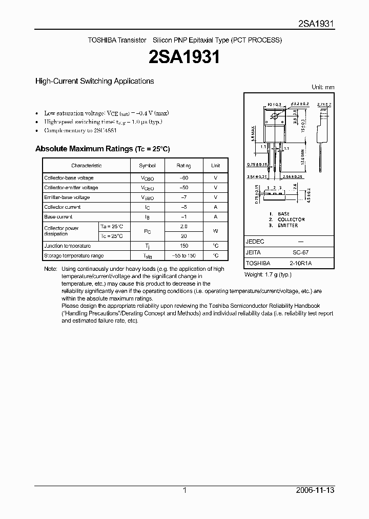 2SA1931_792470.PDF Datasheet