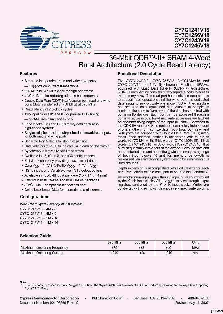 CY7C1241V18_465180.PDF Datasheet