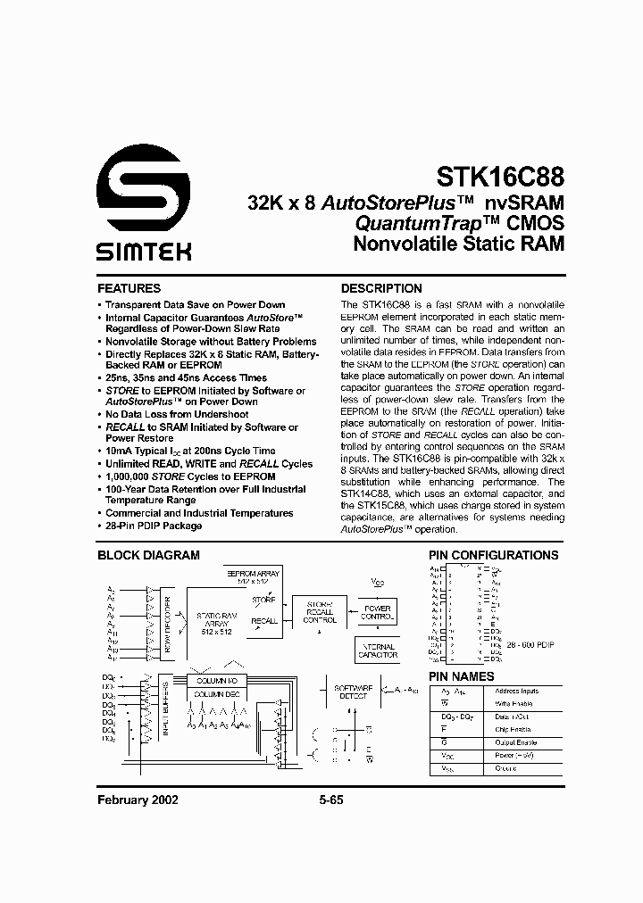 STK16C88_470510.PDF Datasheet