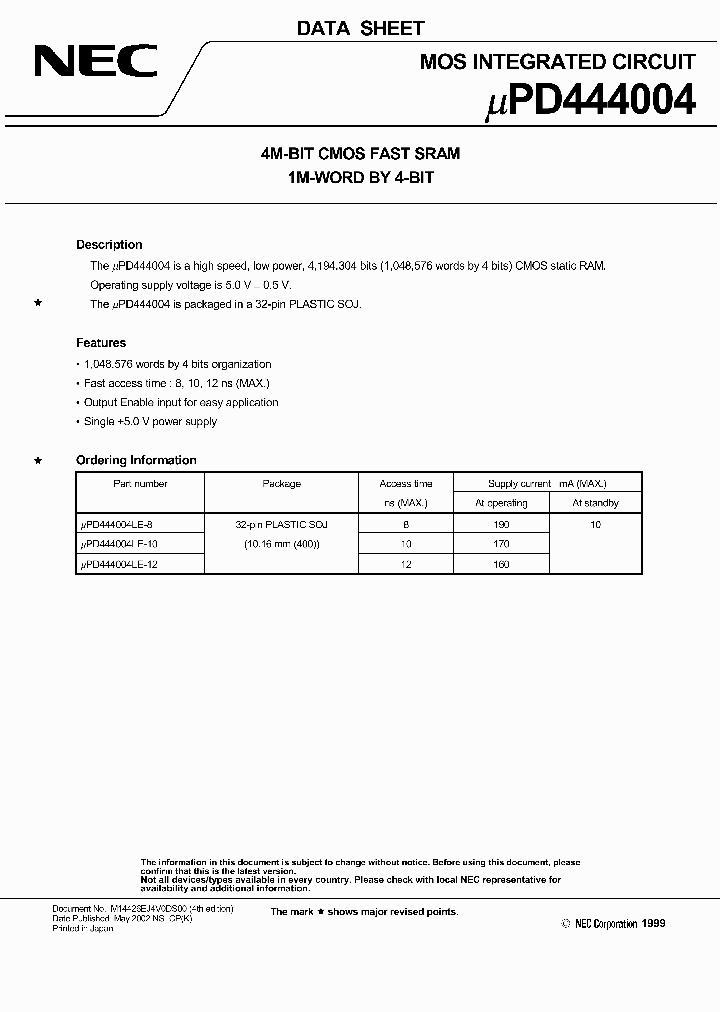 UPD444004LE-10_482005.PDF Datasheet