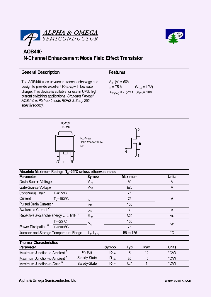 AOB440_857193.PDF Datasheet