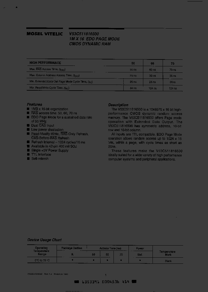 V53C511816500K-60_514880.PDF Datasheet