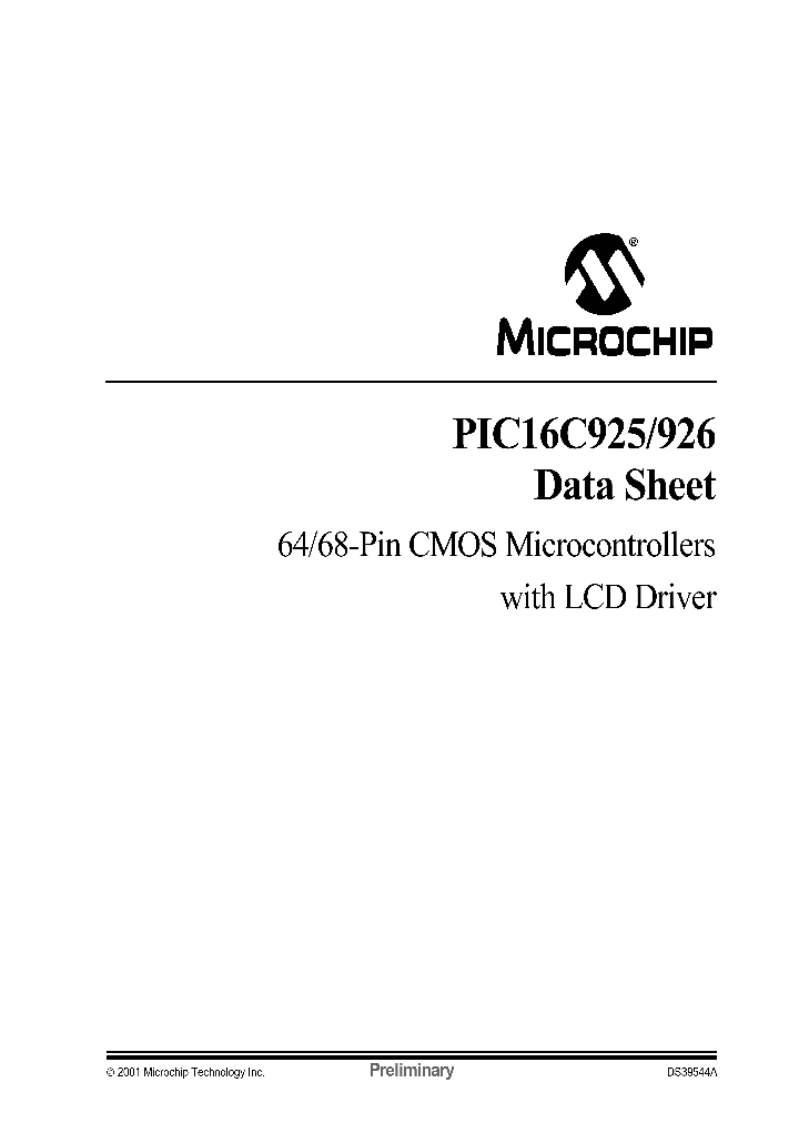 PIC16C925-ICL_585792.PDF Datasheet