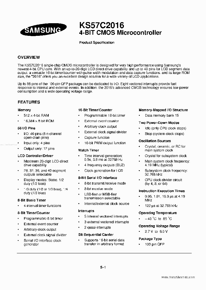 KS57C2016_517050.PDF Datasheet