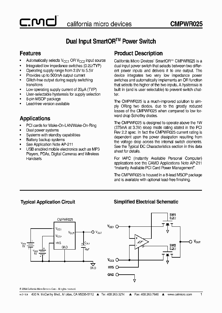 CMPWR025M_720208.PDF Datasheet