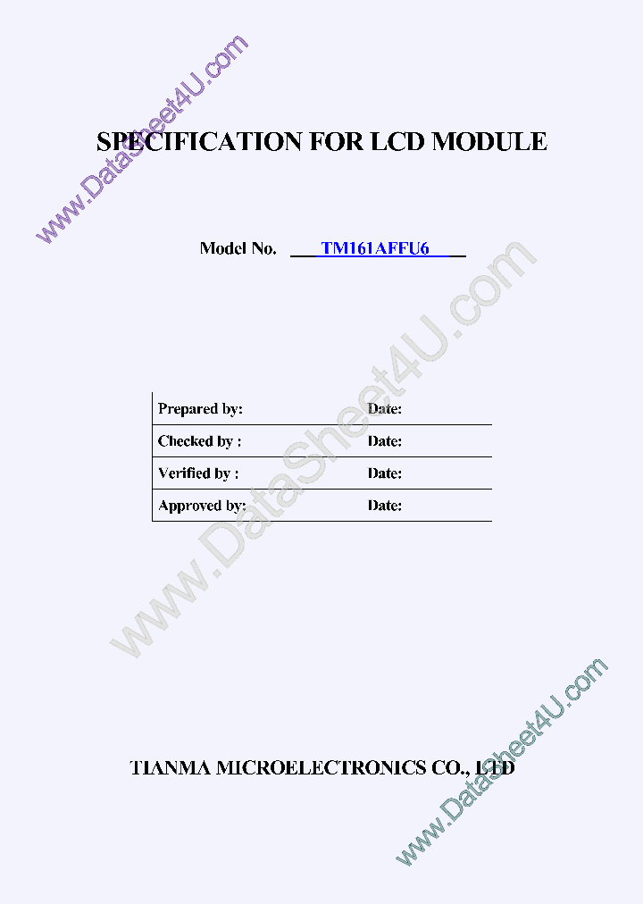 TM161AFFU6SPECS_558141.PDF Datasheet