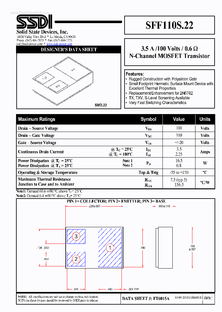 SFF110S22_600089.PDF Datasheet