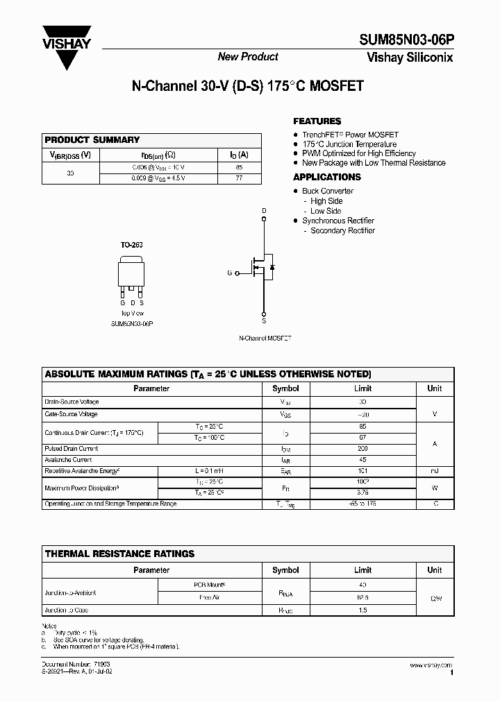 SUM85N03-06P_746331.PDF Datasheet