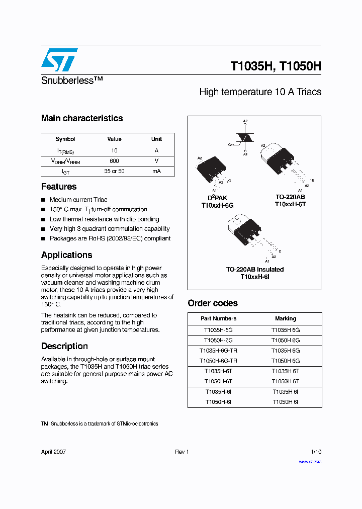 T1050H-6G-TR_963341.PDF Datasheet