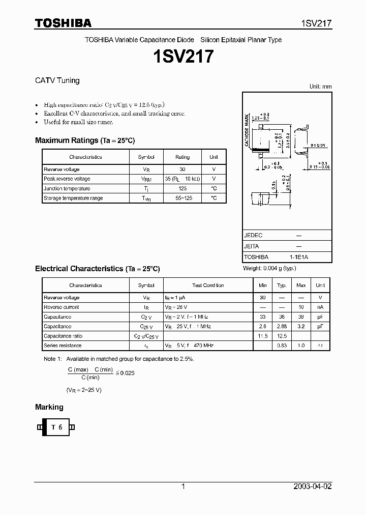 1SV217_814374.PDF Datasheet