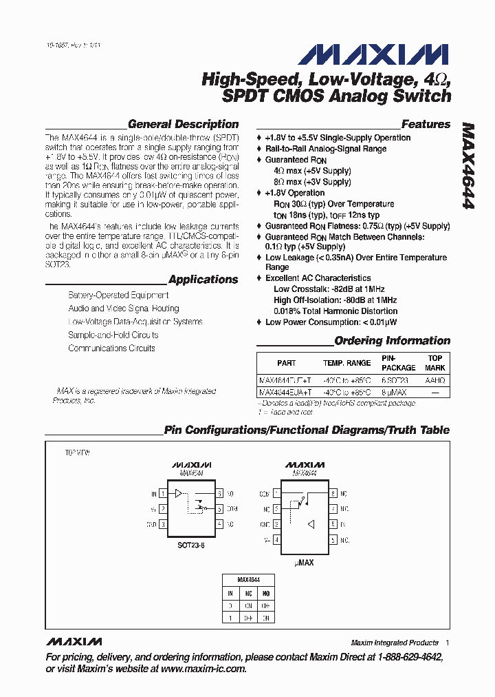 MAX4644EUAT_1074631.PDF Datasheet