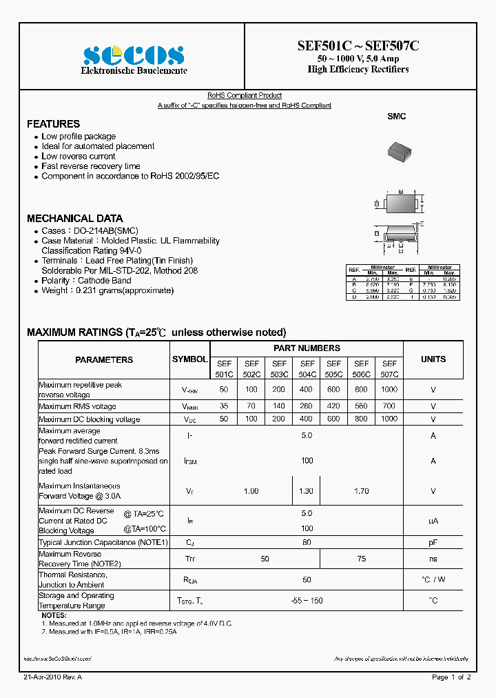SEF507C_1090817.PDF Datasheet
