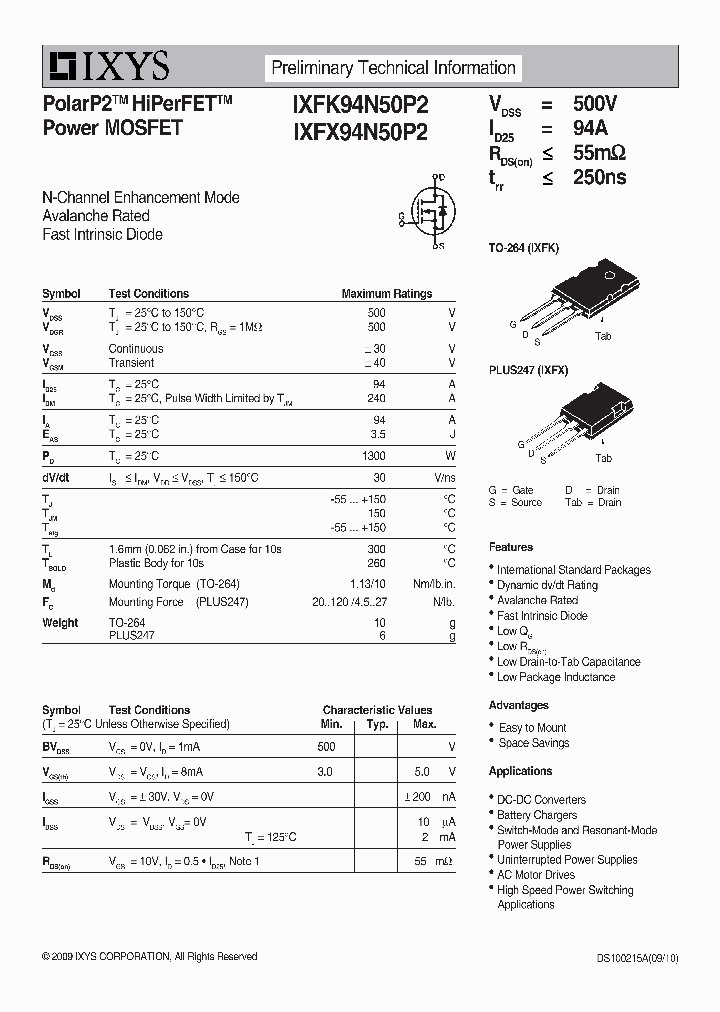 IXFK94N50P2_1095371.PDF Datasheet