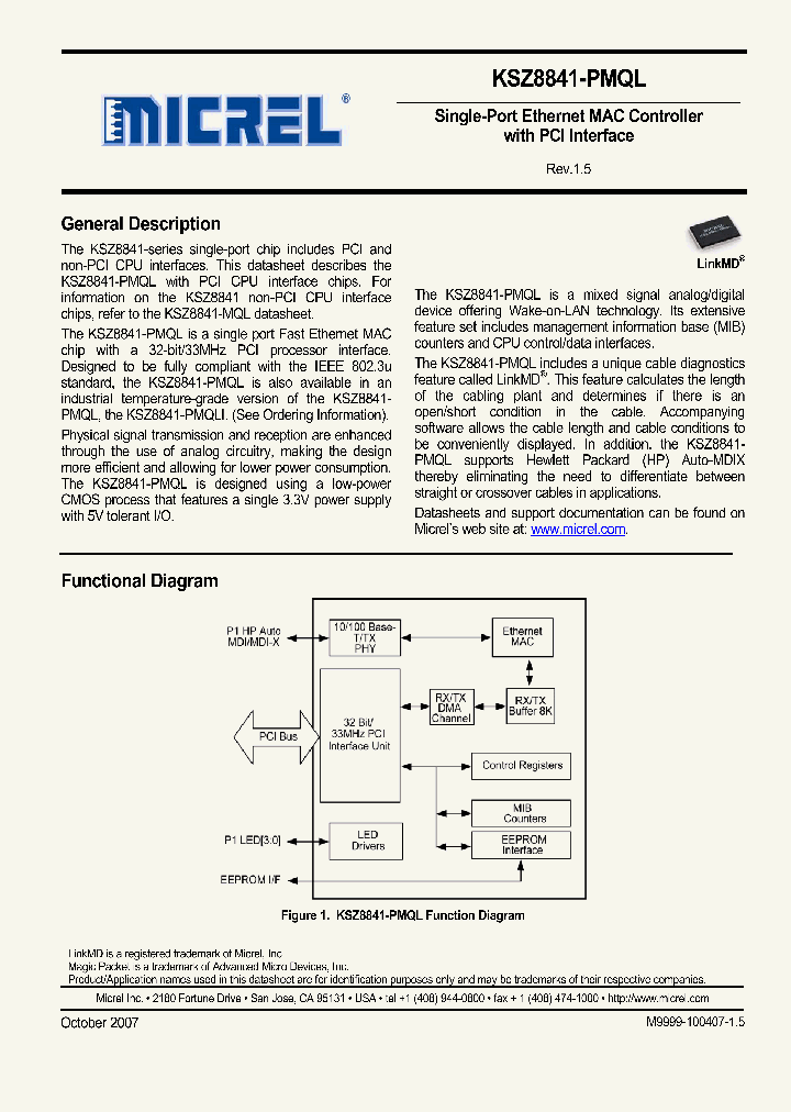 KSZ8841-PMQLI_1101328.PDF Datasheet