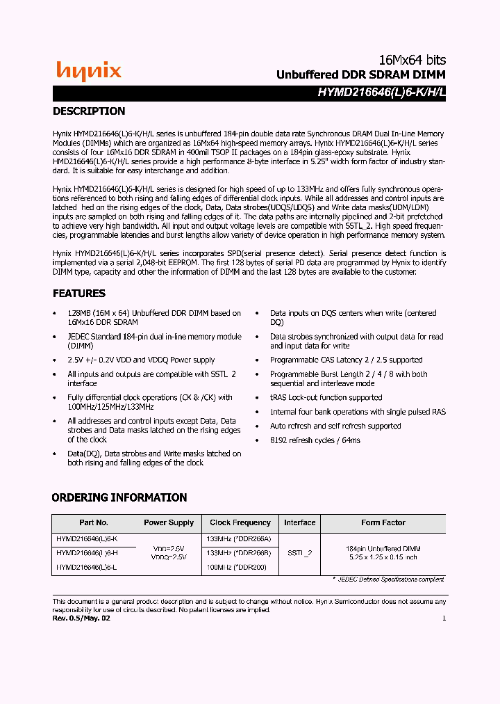 HYMD216646L6-K_682934.PDF Datasheet