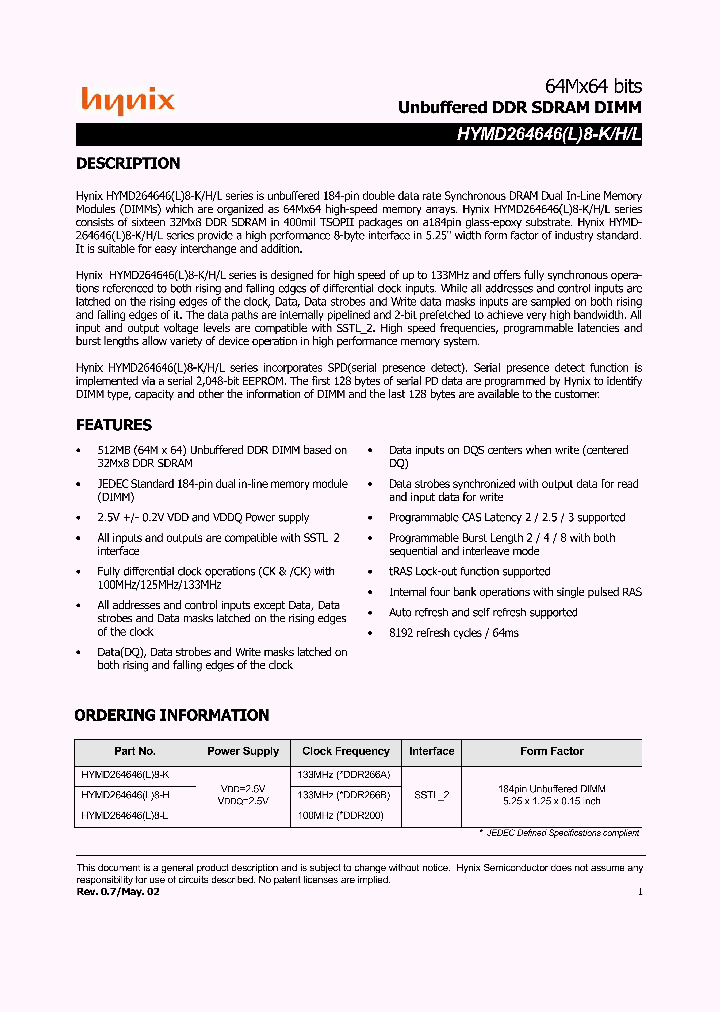 HYMD264646L8-H_686430.PDF Datasheet