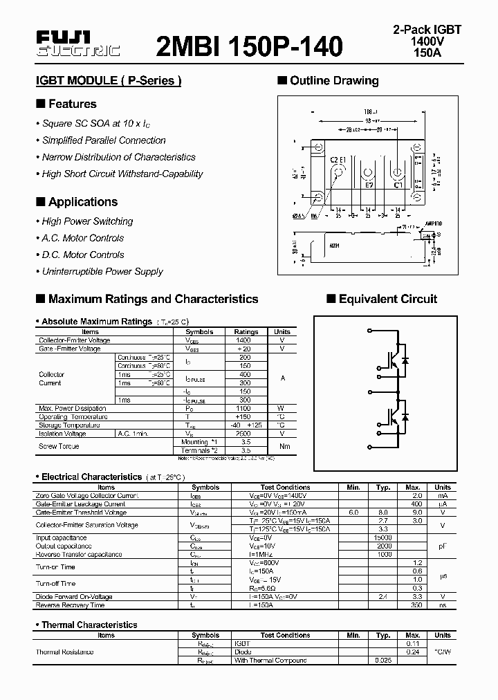 2MBI150P-140_1033027.PDF Datasheet