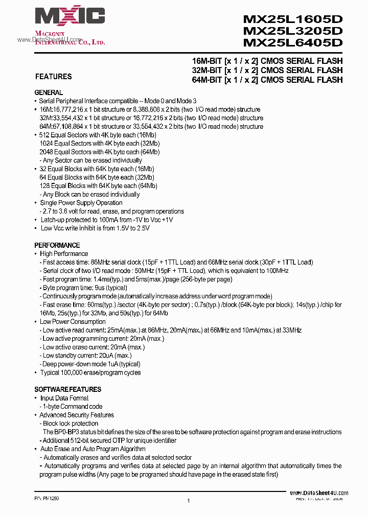 MX25L1605D_851999.PDF Datasheet
