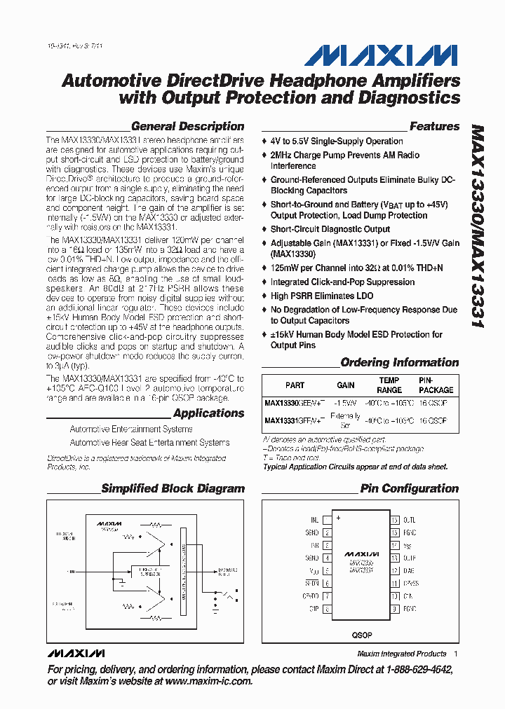 MAX13331GEEV_1205565.PDF Datasheet