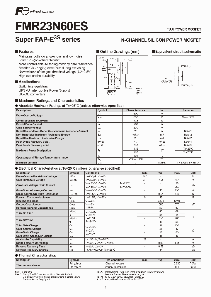 FMR23N60ES_1270039.PDF Datasheet