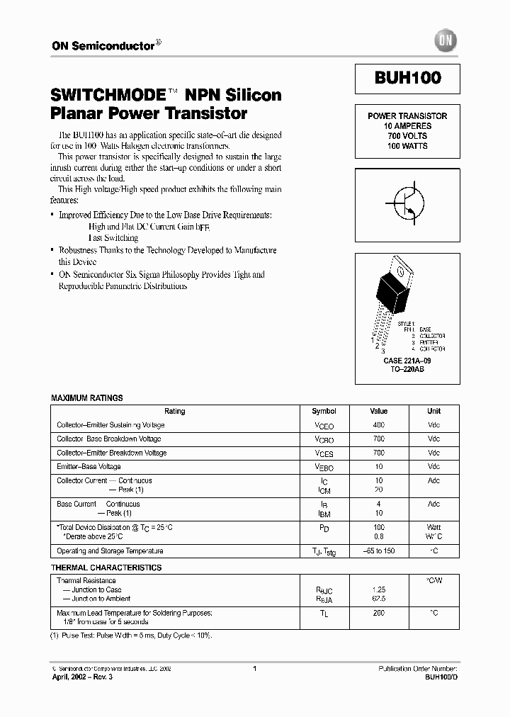 BUH100-D_1291177.PDF Datasheet