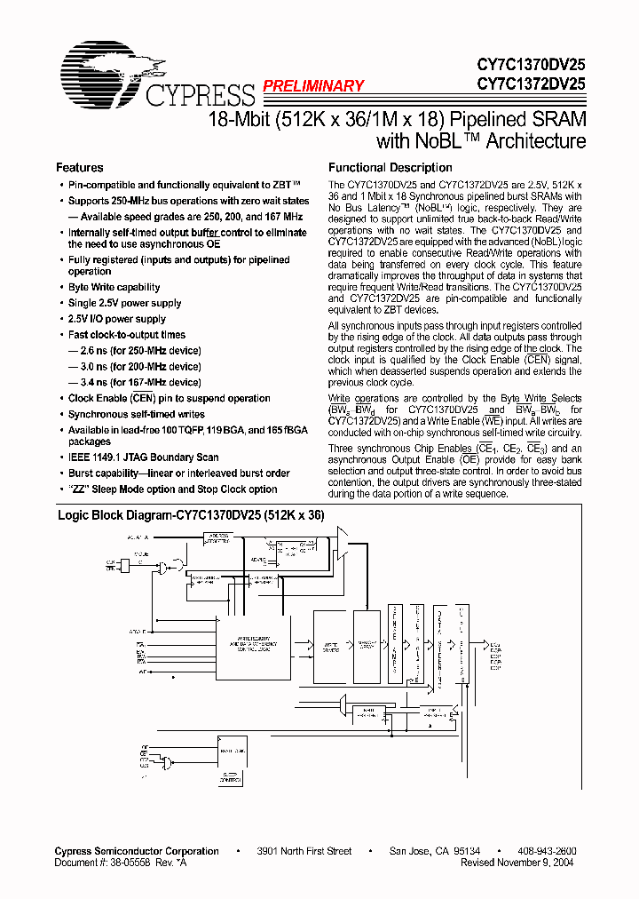 CY7C1372DV25_1287433.PDF Datasheet