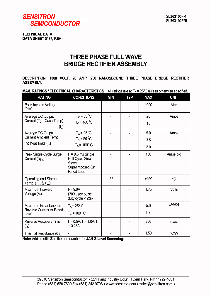 SL303100FRL_1289752.PDF Datasheet