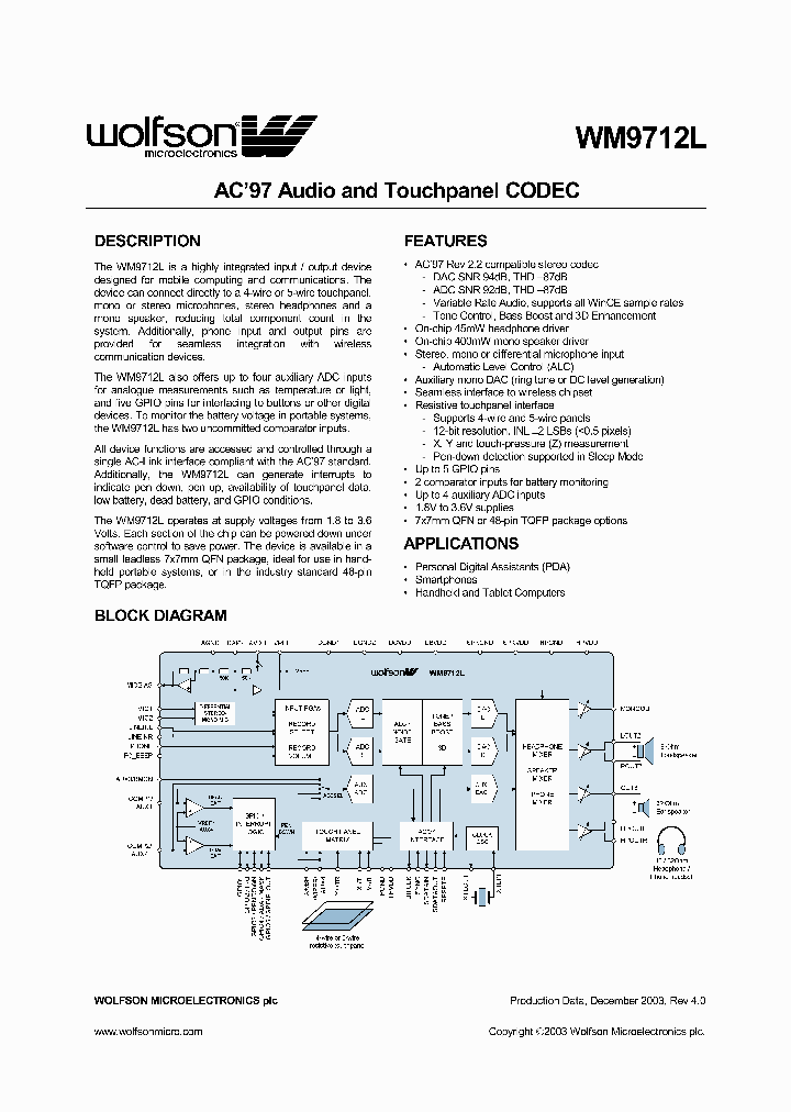 WM9712LEFLV_1359140.PDF Datasheet