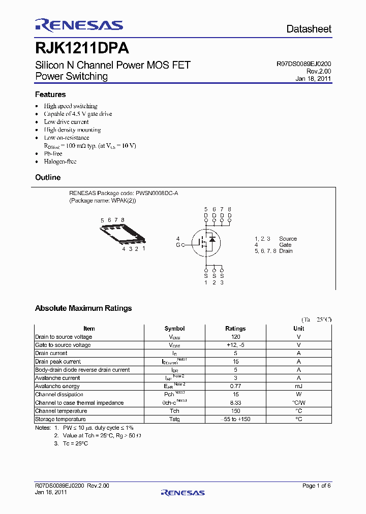 RJK1211DPA_1372541.PDF Datasheet