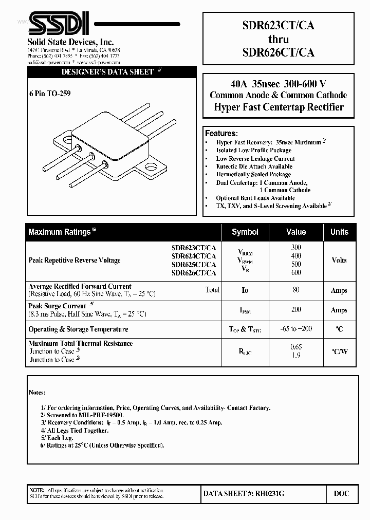 SDR623CTCA_939271.PDF Datasheet