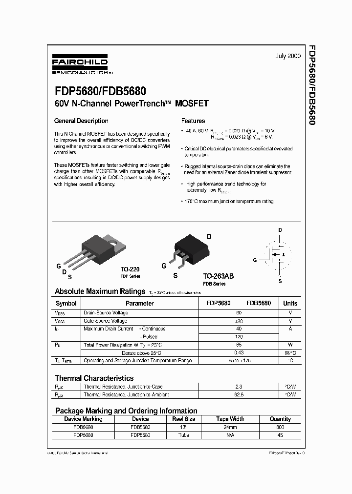 FDB5686_1401565.PDF Datasheet