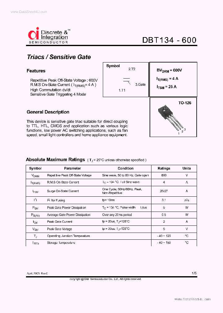 DBT134-600_1200327.PDF Datasheet