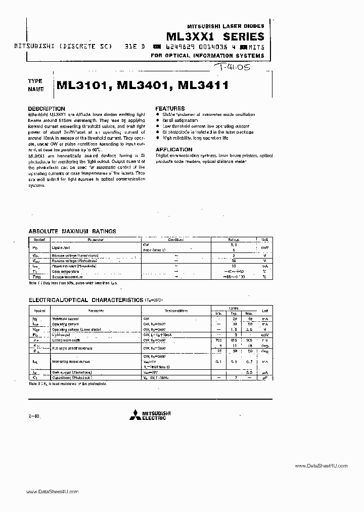 ML3101_1237915.PDF Datasheet