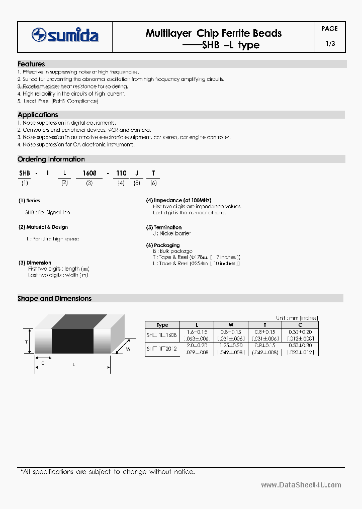 SHB-XL_1250781.PDF Datasheet
