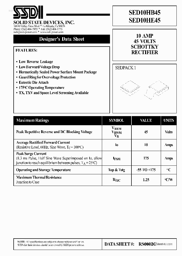SED10HB45_1264243.PDF Datasheet