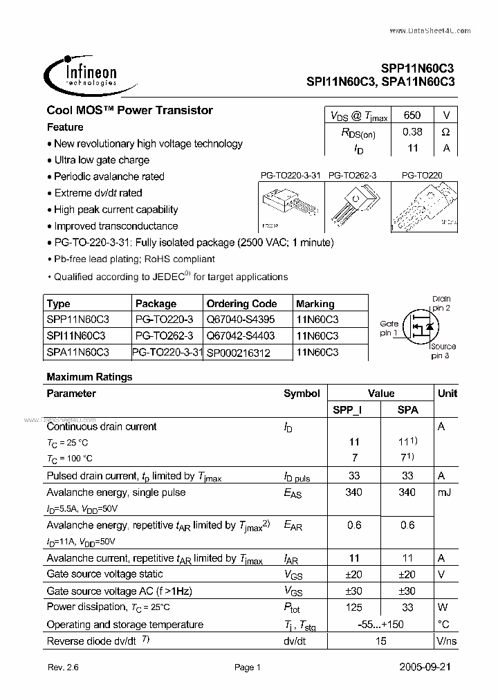 11N60C3_1337046.PDF Datasheet