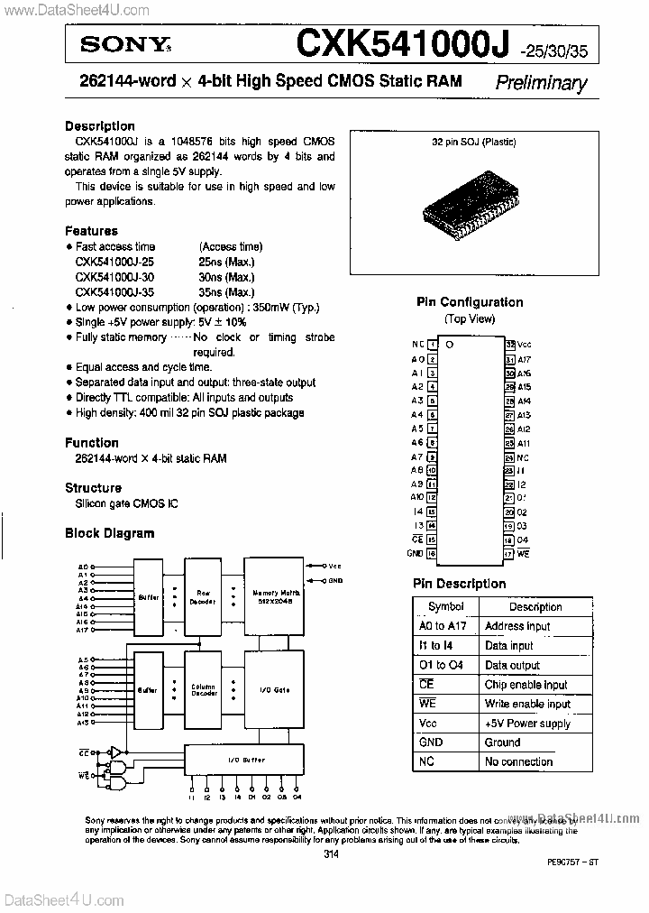 CXK541000J_1393611.PDF Datasheet