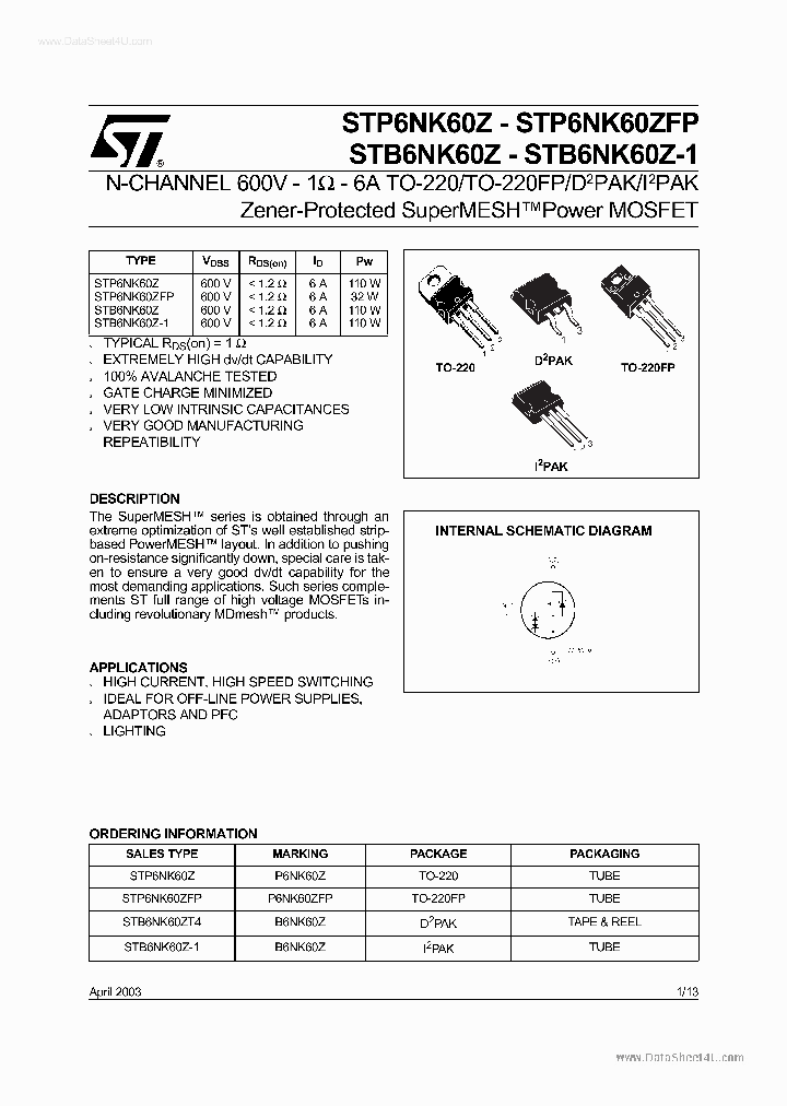 P6NK60_1398274.PDF Datasheet