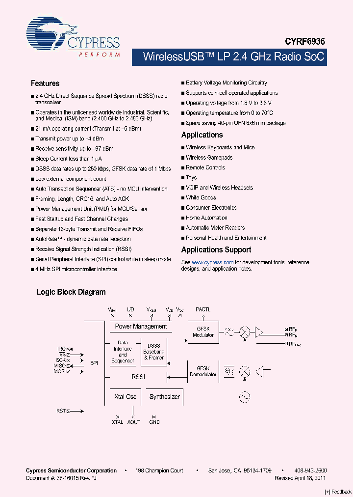 CYRF6936-40LFXC_1459016.PDF Datasheet