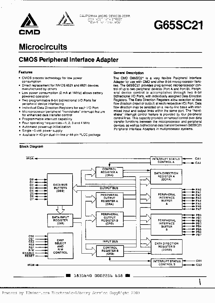 G65SC21PI-4_867185.PDF Datasheet