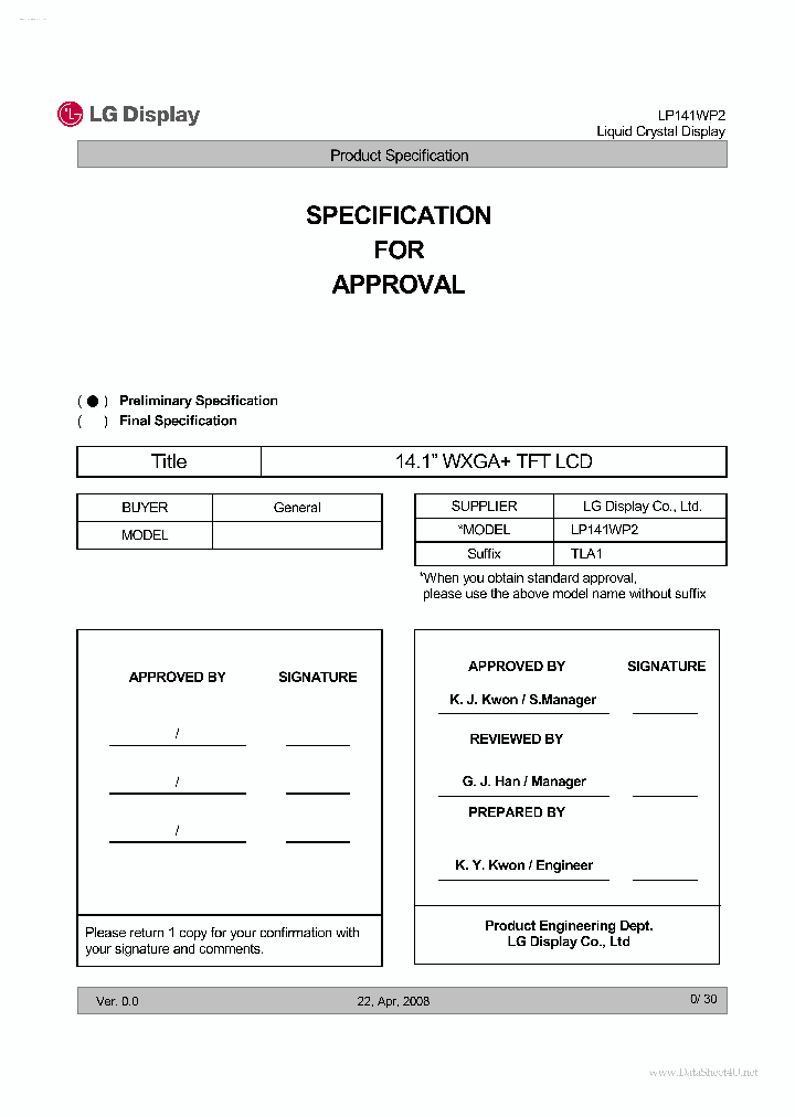 LP141WP2-TLA1_1558097.PDF Datasheet