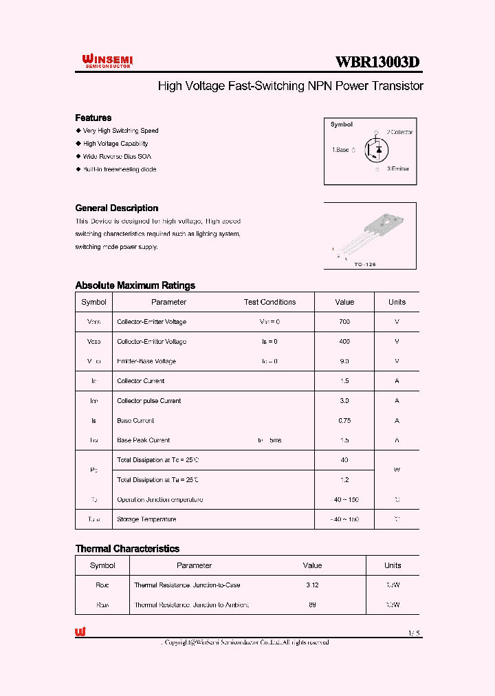 WBR13003D_1588369.PDF Datasheet