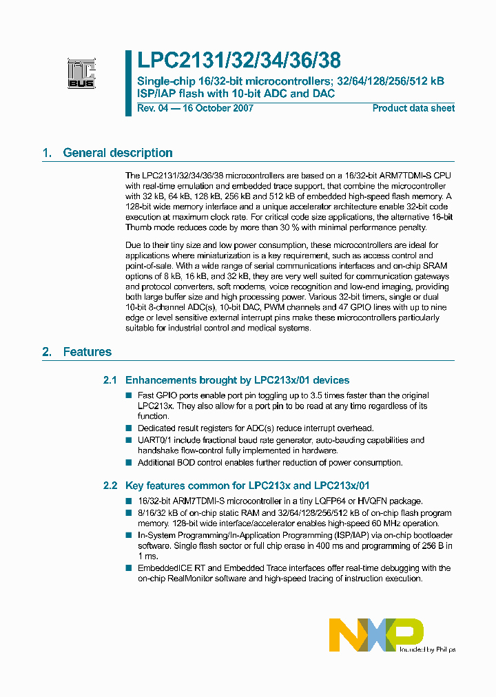 LPC2132FBD6401_913393.PDF Datasheet