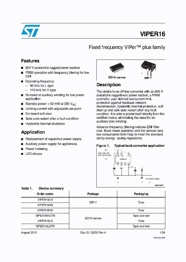 VIPER16LDTR_929417.PDF Datasheet