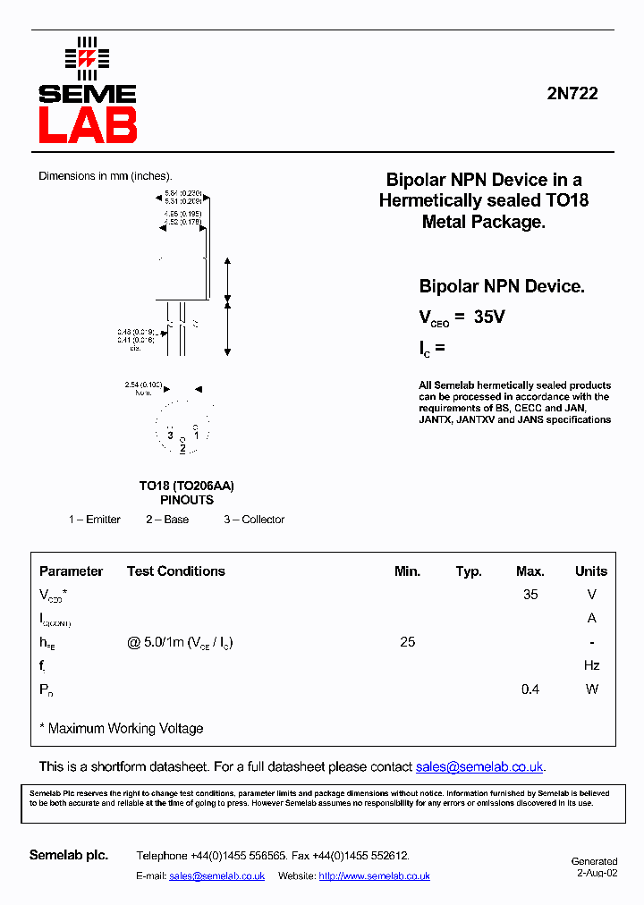 2N722_1062217.PDF Datasheet