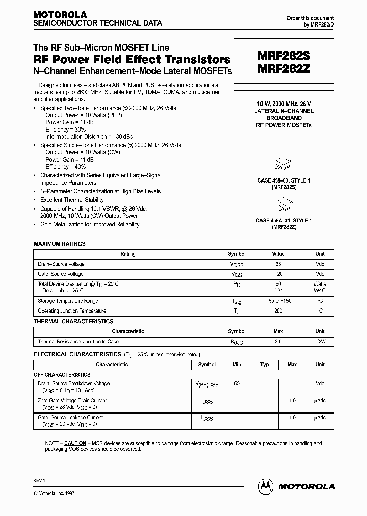 MRF282_1070453.PDF Datasheet