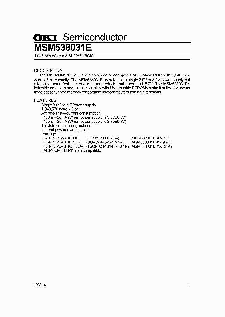 MSM538031E_1073064.PDF Datasheet