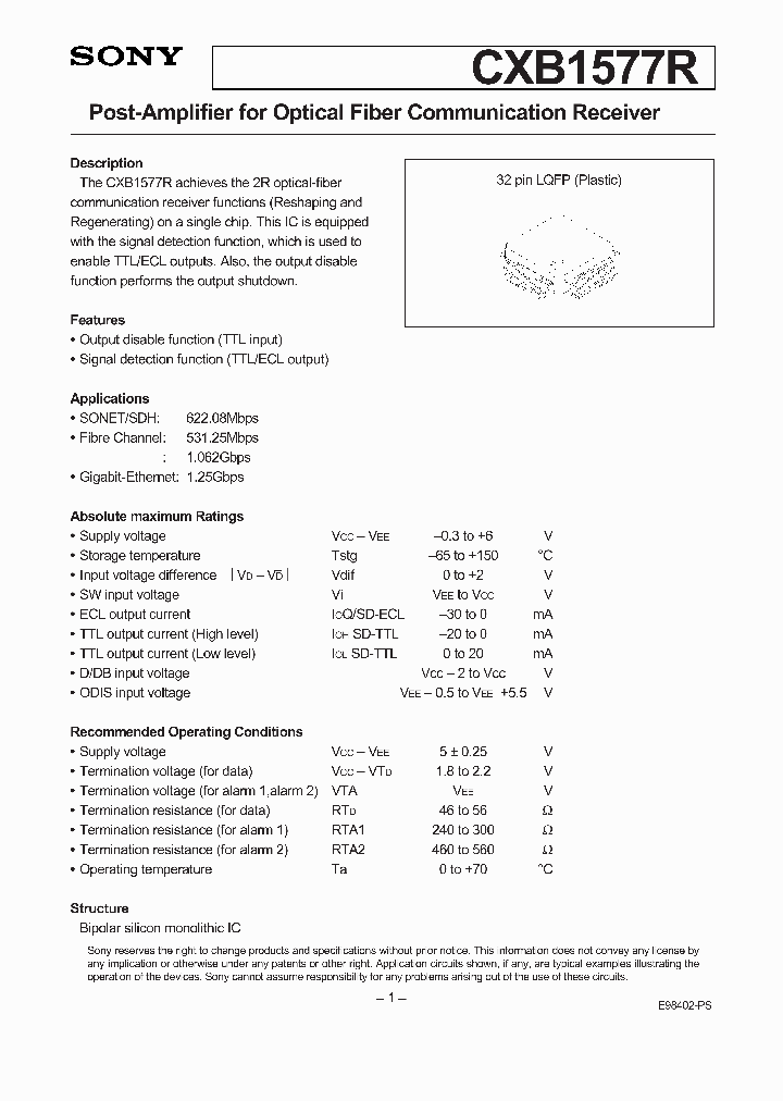 CXB1577R_1118486.PDF Datasheet