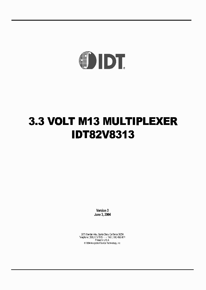 IDT82V8313DS_1697335.PDF Datasheet